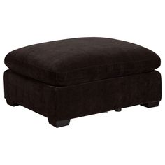 the footstool is made from dark brown fabric