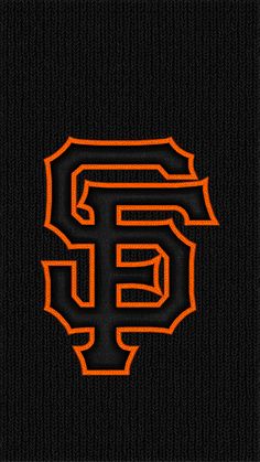 the san francisco giants logo is shown on a black knitted sweater with orange stitching