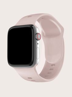 an apple watch with a pink band