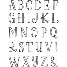 the alphabet is drawn in black ink on white paper