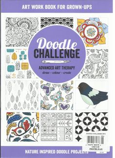 the book cover for doodle challenge, featuring an image of various patterns and designs