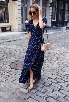 Dot Dress Outfit, Chicwish Outfits, Brooklyn Blonde, Maxi Vestidos, Mix & Match, Parisienne Chic, Vestidos Vintage, Retro Stil