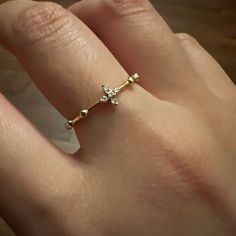 Classic Rosary Ring_stone 14k 18k Solid Gold Catholic Ring - Etsy Vietnam Dainty Yellow Gold Cubic Zirconia Rings, Dainty Yellow Gold Diamond Ring With Vs Clarity, Catholic Ring, Rosary Ring, Ring Stone, Rosary, Band Rings, South Korea, Solid Gold