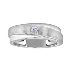 Elevate your style and make a statement of distinction with Men's 14k White Gold 1/4 Carat T.W. Diamond Ring. Click on this JEWELRY & WATCHES GUIDE to learn about fit, styles, materials and more! Elevate your style and make a statement of distinction with Men's 14k White Gold 1/4 Carat T.W. Diamond Ring. Click on this JEWELRY & WATCHES GUIDE to learn about fit, styles, materials and more! FEATURES Width: 6.70mm Metal: 14k white gold Plating: rhodium Finish: satinDIAMOND DETAILS Total weight: 1/4 Modern White Gold Signet Ring For Formal Occasions, Modern White Gold Signet Ring For Formal Events, Modern Formal Signet Ring With Single Diamond, Timeless Diamond Cut Diamond Ring For Formal Occasions, Timeless Diamond Cut Ring For Formal Occasions, Formal Polished Diamond White Ring, Formal Diamond White Diamond Ring With Polished Finish, Formal Diamond White Ring With Polished Finish, Timeless Formal Diamond Ring With Diamond Cut