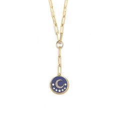 Blue Crescent : Champleve Classic Fob Clip Extension Chain Necklace Blue Cable Chain Necklace As Gift, Blue Cable Chain Jewelry As A Gift, Blue Enamel Jewelry With Adjustable Chain, Blue Pendant Necklace With Cable Chain, Enamel Pendant Necklaces, Blue Adjustable Gold-plated Chain Necklace, Blue Round Cable Chain Necklace, Gold Enamel Necklace With Cable Chain, Blue Gold-plated Chain Necklace With Adjustable Chain