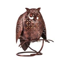 an owl lamp is shown on a white background