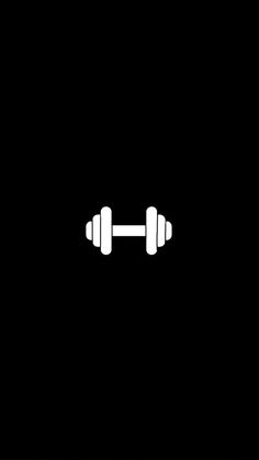 two white dumbbells on a black background