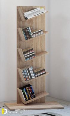 a bookshelf that is made out of wood