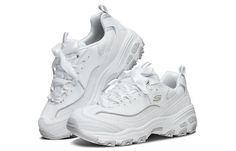 Skechers D'Lites 1.0 66666252-WHT Sketchers Shoes, Skechers D Lites, Dad Shoes, Cute Shoes, White, Quick Saves