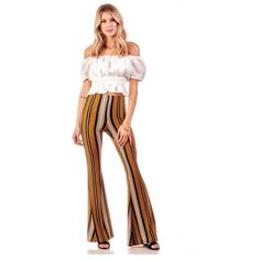 -4 Different Designs Wide Leg Flare Pants -All Size Medium -Stripes, Flower, Aztec Designs -All Has Tags -Each Is Priced From $25-$39 Each Wide Leg Flare Pants, Aztec Designs, Pants Color, Flare Pants, Black N Yellow, Pant Jumpsuit, Wide Leg, Pants For Women, Stripes