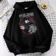 Anime Jujutsu Kaisen Gojo Satoru Printed Hooded Hoodie Loose Sweatshirt Unisex About item 100% New Condition and High Quality It is Asian size, it is smaller than US /AU/ EU size(1cm=0.39inch) According to manual measurement, there maybe 1-2 cm difference, We appreciate your understanding ! If you cannot make sure the size, Please tell us your measurements such weight and height,we will help you choose a suitable size. The real color of the item may be slightly different from the pictures shown on website caused by many factors such as brightness of your monitor and light brightness. Shipping Shipping costs are calculated by EBAY based on the weight of the item. All items will be shipped, unless requested otherwise.  Your total shipping charges will be automatically calculated during check Graffiti Clothing, Hoodies Aesthetic, Anime Streetwear, Anime Jujutsu Kaisen, Megumi Fushiguro, Yuji Itadori, Anime Inspired Outfits, Cartoon Sweatshirts, Anime Hoodie