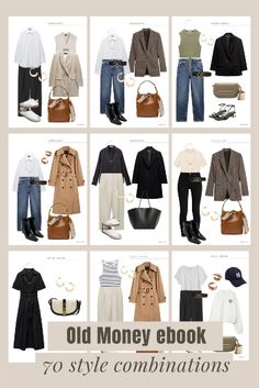 This ebook is a pre-made 70 outfits old money capsule wardrobe guide specifically designed for achieving an old-money style - CLICK THE LINK Old Money Capsule Wardrobe, Look Working Girl, 70 Outfits, Capsule Wardrobe Casual, Capsule Wardrobe Women, Look Office, Elegante Y Chic, Fashion Capsule Wardrobe, Capsule Outfits