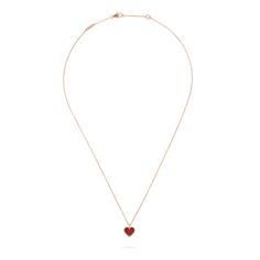 Sweet Hearts pendant 18K rose gold, Carnelian - Van Cleef & Arpels Carnelian Necklace, Heart Shaped Necklace, Detailed Jewelry, Dream Jewelry