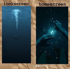 there are two pictures that show the same person in the water, and one is underwater