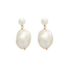 Ren Earrings – Brinker + Eliza Dangle Pearl Drop Earrings, Pear-shaped Pearl Chain Earrings, Classic Baroque Pearl Earrings With Pearl Charm, Classic Baroque Pearl Drop Earrings, Baroque Pearl Drop Dangle Earrings, Pearl Drop Earrings With Pearl Charm, Classic Baroque Pearl Earrings In Pearl White, White Baroque Pearl Earrings With Pearl Charm, Pearl White Baroque Pearl Earrings For Pierced Ears