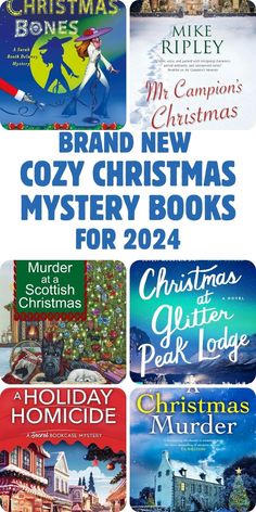 christmas books for kids and adults to read in the holiday season, with text that reads brand new cozy christmas mystery books for 2012