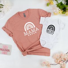 Mama and Mini Tees, Mama and Mini Onsies, Mom and Daughter Tees and Onsies, Mama and Daughter Matching T-Shirt and Onsie, Mommy and Mini, Baby Shower Gift, Mama T shirt, Mini Onsie, Mini Toddler, Mini Youth, New Mom Gift Idea, Mama Baby Shirts, Mom and Baby Shirts, Baby Onsie, Mom and Daughter Set, New Mom Gifts, Baby Girl Onsies, Daughter Onsies Do you have a momma's girl? Mom and daughter shirts are the sweetest and our mommy and me shirts are a great way to match your little one. Looking to g Mom And Baby Matching Shirts, Mom And Kid Tshirts, Mummy And Me Tshirts, Mini Tees, Mama And Mini Sweatshirts, Mama And Daughter, Girl Onsies, Mommy And Mini, Mama And Mini Shirt