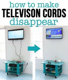 Using an inexpensive kit will let you easily hide cords and exposed wires coming from a wall mounted TV and electronics. | In My Own Style #TVCords #WAllMountedTVcords #hideTVcords