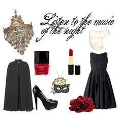 a fashion look from may 2012 featuring black dress, high heels and chandelier