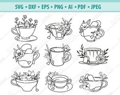 coffee cups and teacups svg files