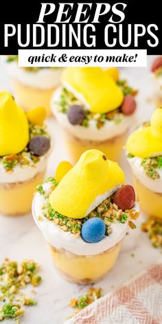 these peeps pudding cups are so cute and easy to make