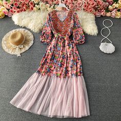 Name:Ethnic style, V-neck embroidered high waist dressMaterial:blendedColor:pink,blueFeatures:ethnic style,embroidered,fairySize(cm):free 1inch=2.54cmlength:130,waist:84,bust:98,sleeve:48Note:Due to different measurement methods,there will be 1-3 error(unite:cm), please understand.&ltp&gtPlease check the size carefully when you choose items,thank you.</p>&ltbr/> Multicolor V-neck Boho Dress For Garden Party, V-neck Floral Patchwork Summer Dress, Multicolor Boho Dress For Spring, Pink Bohemian Dress With Lace Patchwork, Multicolor Folk Style Boho Dress For Spring, Multicolor Folk Boho Dress For Spring, Floral Patchwork V-neck Dress For Summer, Summer Floral Patchwork V-neck Dress, Multicolor Folk Style V-neck Dresses