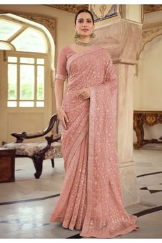 Trendy Saree, Peach Saree