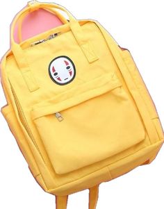 Kawaii Rectangular Backpack With Zipper, Kawaii Rectangular Backpack With Zipper Closure, Yellow Kawaii Bag For Back To School, Kawaii Standard Backpack With Zipper, Kawaii Backpack With Zipper Closure, Kawaii Standard Backpack With Zipper Closure, Yellow School Backpack With Pockets, Cute Backpack, No Face