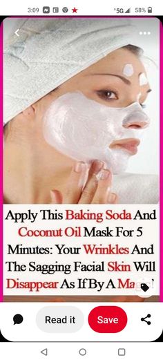 Coconut Oil Mask, Homemade Facial Mask, Homemade Facial, Homemade Facials, Skin Care Wrinkles, Face Wrinkles, Beauty Tricks, Skin Care Remedies, Facial Mask