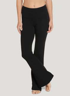 When it comes to yoga, it s best to go with the flow and we have just the pant for that. The Jockey® Cotton Stretch Slim Yoga Flare Pant is a soft and stretchy go-to, crafted with breathable cotton and a plenty of stretch. Boasting a flare-leg cut with a nod to Y2K style, this versatile yoga pant is ideal for days when you need a little a break from traditional tapered leggings and want to add a little throwback vibe. | Jockey® Cotton Stretch Slim Yoga Flare Pants in Black Comfortable 4-way Stretch Yoga Pants With Comfort Waistband, Versatile Full-length Comfort Stretch Yoga Pants, Solid Color Yoga Pants With Comfort Waistband, Versatile Full Length Comfort Stretch Yoga Pants, Versatile Full-length Activewear With Comfort Waistband, Fitted Yoga Pants With 5-inch Inseam, Solid Color Yoga Pants With 5-inch Inseam And Moisture-wicking, Relaxed Fit Full-length Yoga Pants, Yoga Full Length Leggings With Comfort Waistband