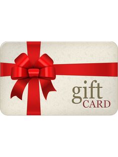 a gift card with a red bow on it