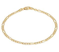 Enhance your everyday ensembles with this classic chain bracelet. From Adi Paz® Jewelry. 14k Gold Figaro Chain Link Bracelet, Classic Figaro Chain Bracelet With Oval Links, 14k Gold Figaro Chain Link Bracelets, Classic Gold Plated Chain Bracelet With Lobster Clasp, 14k Gold Figaro Link Bracelets, Elegant Gold Bracelet With Figaro Chain, Classic Gold Bracelet With Figaro Chain And Oval Links, Classic Gold-plated Chain Bracelet With Lobster Clasp, Classic Gold Bracelet With Figaro Chain