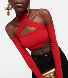 Find DOLCE & GABBANA Halterneck Crop Top on Editorialist. Material: 14% polyamide, 82% viscose, 4% elastane. Care instructions: dry clean. Made in Italy. Designer color name: Bright Red. Outfit References, Dream Lifestyle, For A Reason, The Hunger, Color Names, Bright Red, The Church, Shoulder Sleeve, The Land