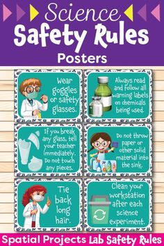 the science safety rules poster for kids