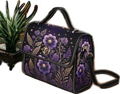 Purple Satchel Shoulder Bag, Portable Purple Satchel Shoulder Bag, Rectangular Purple Box Bag As Gift, Purple Rectangular Box Bag For Gift, Rectangular Purple Box Bag Gift, Purple Top Handle Shoulder Bag As Gift, Purple Rectangular Satchel, Purple Top Handle Bag As Gift, Purple Square Bag For Gift