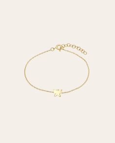 Beautifully handcrafted 14k gold tiny butterfly bracelet available in yellow, white, and rose gold. Perfect solo or stacked, a fun and timeless everyday bracelet. Made in L.A. Size of Butterfly: Approx. 5mm Total Weight: Approx. 1 gram Ships in 4-8 business days Rush orders ship in 2-5 business days Comes gift ready in a custom Zoe Lev jewelry box. *Eligible for return, per our policy. See here for details. Elegant Yellow Gold Bracelet With Butterfly Charm, Dainty Butterfly Charm Bracelets For Gift, Dainty Butterfly Charm Bracelets As Gifts, Dainty Butterfly Charm Bracelet Gift, Tiny Butterfly, Custom Jewelry Box, Everyday Bracelet, Baby Bracelet, Tiny Star