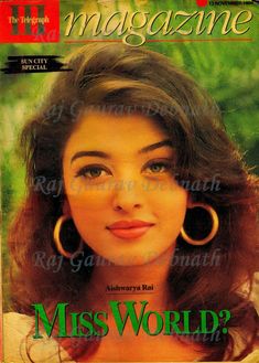 the front cover of miss world magazine with an image of a woman wearing large hoop earrings