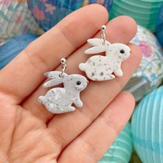 Each Rabbit's texture are 'unique' but they are all equally cute and detailed! Earrings are completely handmade out of polymer clay.  *This item is made to order! Please allow between 5-7 business days for your item to be made. ★ Thanks for looking! Bunny Polymer Clay, Big Cup Of Coffee, Grey Rabbit, Easter Items, Poly Clay, Polymer Clay Earrings, Clay Earrings, Easter Bunny, Jewelry Earrings Dangle