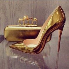 Gold Metallic Heels Pointy Toe Stiletto Heel Pumps for Office Lady for Formal event, Music festival, Ball, Big day, Going out | FSJ Gold Stiletto Heels, Gold Stilettos, Gold High Heels, Christian Louboutin So Kate, Pumps Heels Stilettos, Metallic Heels, Elegante Casual, Prom Shoes, Fabulous Shoes