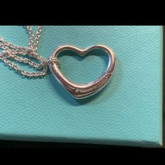 Euc Retired Elsa Peretti Open Heart Pendant& Peretti 15” Necklace Never Used/ Comes With Authentic Pouch Elegant Silver Necklace With Heart Detail, Formal Heart Cut Necklace, Anniversary Necklaces With Heart Detail, Classic Heart Pendant Necklace, Formal Open Heart Charm Necklace, Formal Double Heart Necklace, Open Heart Necklaces For Wedding, Open Heart Necklace For Wedding, Formal Open Heart Necklace