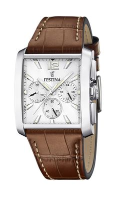 Festina Timeless Chronograph 20636/1 Wrist Accessories, Mens Chronograph, Brown Leather Strap, Men Model, Square Watch, Nixon, Chronograph Watch, Blue Leather