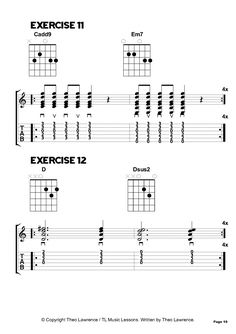 the guitar tab for exercise 11