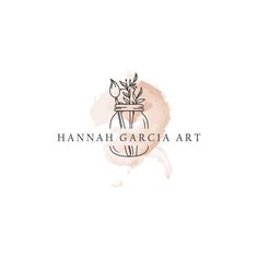 the logo for hannah garcia art, a flower shop that sells flowers in vases