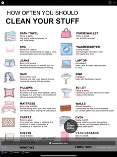 a poster with instructions on how to clean your stuff