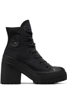 Converse Chuck 70 De Luxe Heel Platform Sneaker (Women) | Nordstrom Converse Boots Outfit, Heeled Converse, Converse High Heels, Chuck 70 De Luxe Heel, Converse Heels, Converse Style Women, Converse Boots, Goth Shoes, Platform Converse