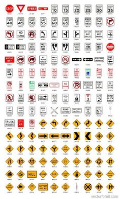 an image of various road signs