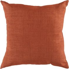 an orange pillow is shown on a white background and it looks like the fabric has been woven