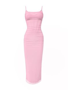 Why You'll Love It Designed to accentuate your curves, this dress features a strapless neckline and a backless design that exudes confidence and allure. The slight stretch in the fabric ensures a flattering fit, while the straight silhouette flows gracefully to ankle length, making it perfect for formal occasions or evening outings. With its solid pink hue, this dress radiates a timeless charm. Features Neckline: Strapless Silhouette: Straight Closure Type: Zipper Elasticity: Slight Stretch Patt Summer Corset, Clothes Wishlist, Pink Corset, Chic Party, Backless Maxi Dresses, Bodycon Fashion, Party Style, Versatile Dresses, Chic Sundress