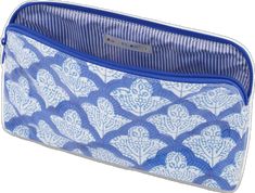 Blue Pouch Cosmetic Bag For On-the-go, Blue Rectangular Travel Accessories With Zipper, Blue On-the-go Cosmetic Pouch, Blue Travel Pouch Accessories, Blue Cosmetic Bag With Removable Pouch, Blue On-the-go Pouch Cosmetic Bag, Blue Rectangular Cosmetic Bag For Everyday Use, Blue Cosmetic Bag With Removable Pouch For Travel, Blue Cosmetic Bag With Removable Pouch For Everyday Use