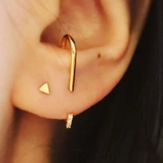 New - Unworn Gold Tone Earrings. Give A Very Cool Illusion. Very Dainty Yet Edgy. Perfect Minimalist Statement Piece :) Must Have Jewelry, Suspender Earrings, Cool Earrings, Cool Illusions, Dainty Jewelry, Earrings Gold, Statement Pieces, Gold Earrings, Gold Tones